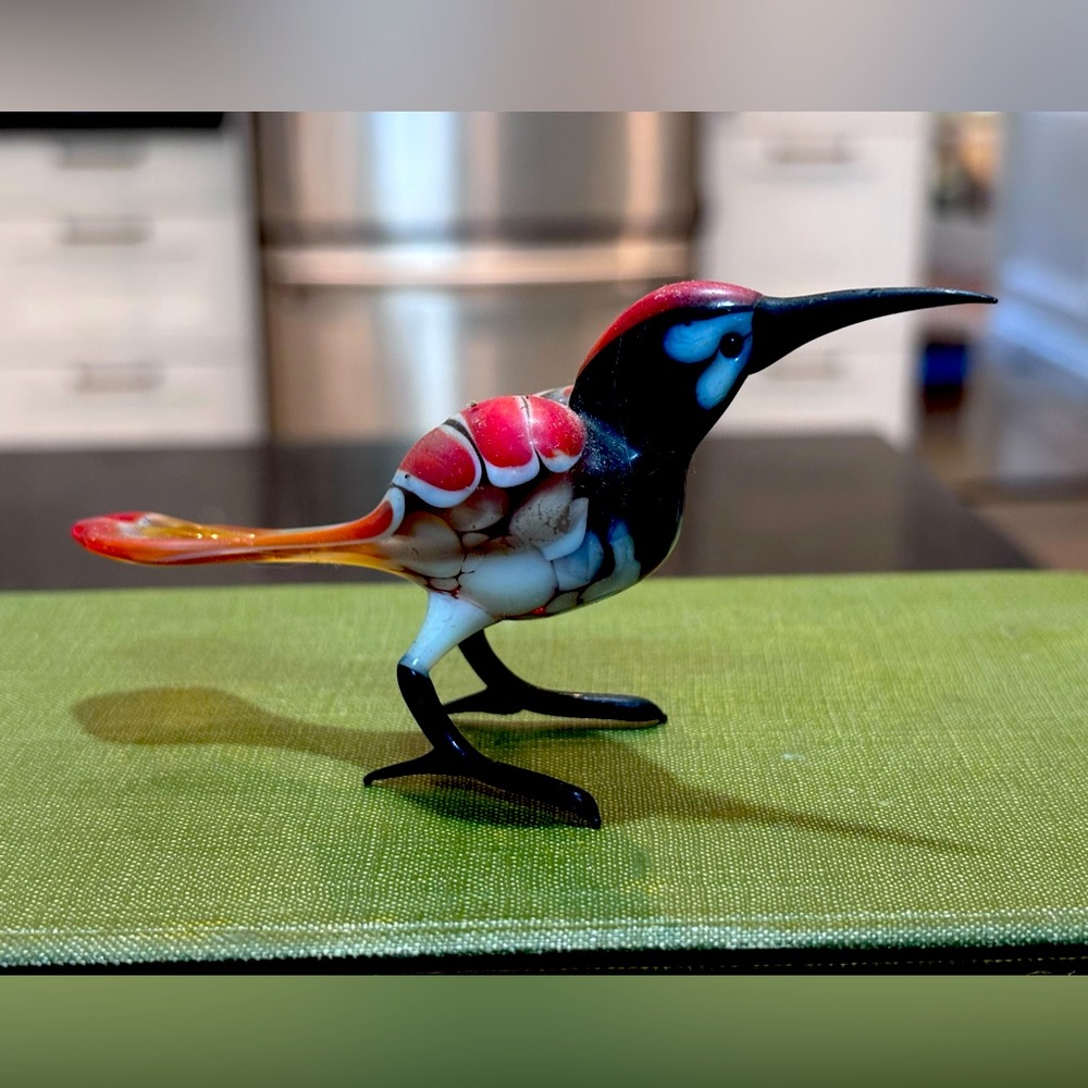 Colorful Glass Bird Figurine Hummingbird